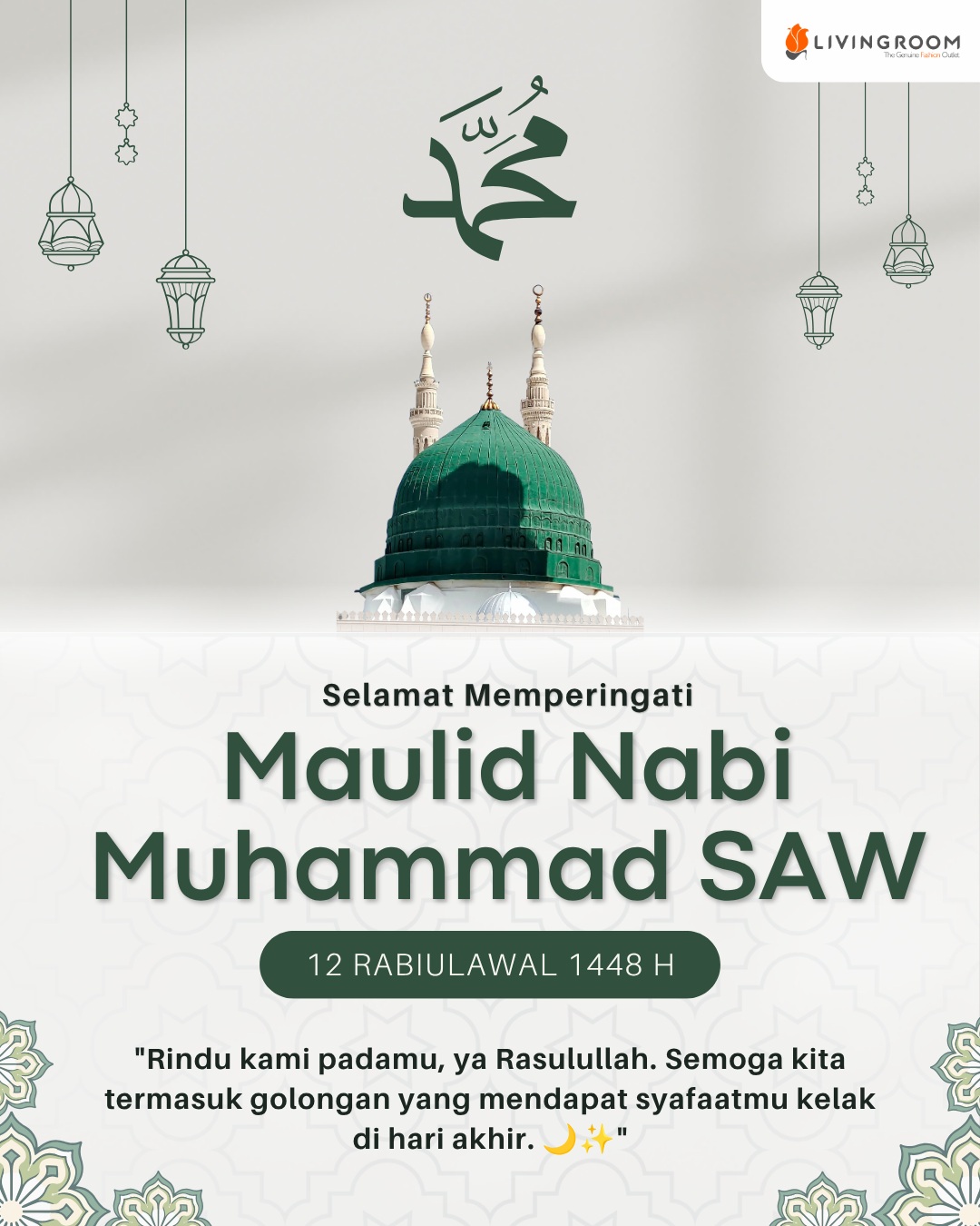 Selamat Meperingati Hari Maulid Nabi Muhammad SAW - 12 Rabiulawal 1448 H

#maulid #maulidnabi #outlet #bogor